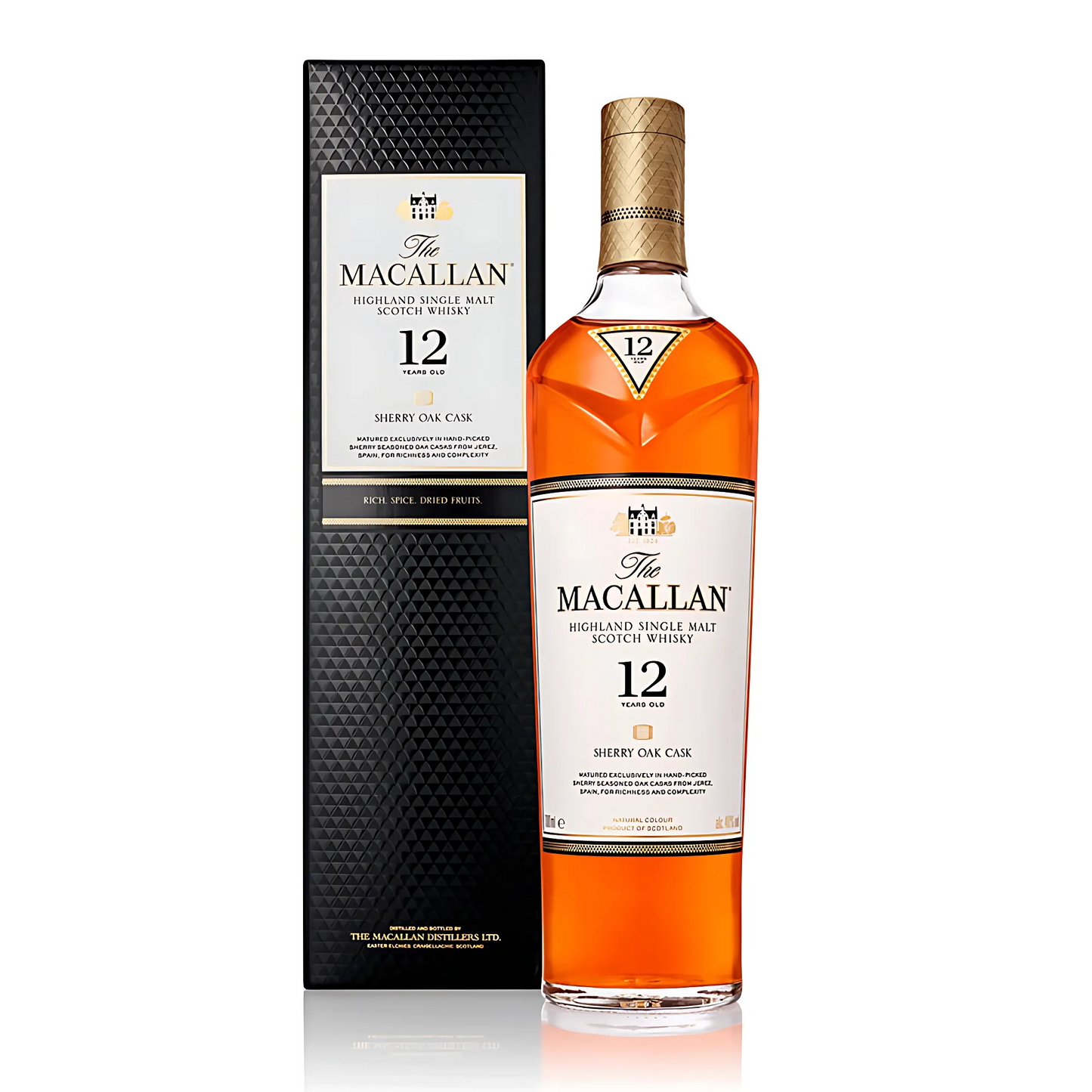 Garrafa do Whisky The Macallan 12 Anos Sherry Oak Cask 700ml.