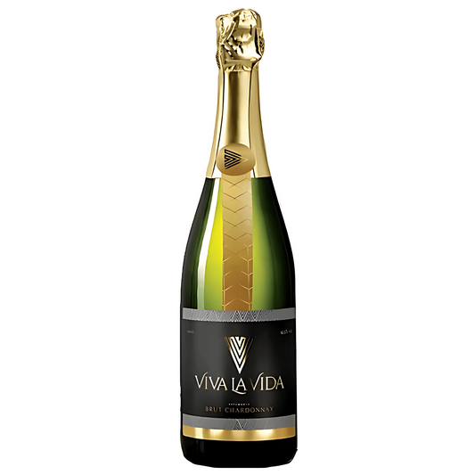 Garrafa do Espumante Viva La Vida Chardonnay Brut 750ml, vinho espumante nacional.