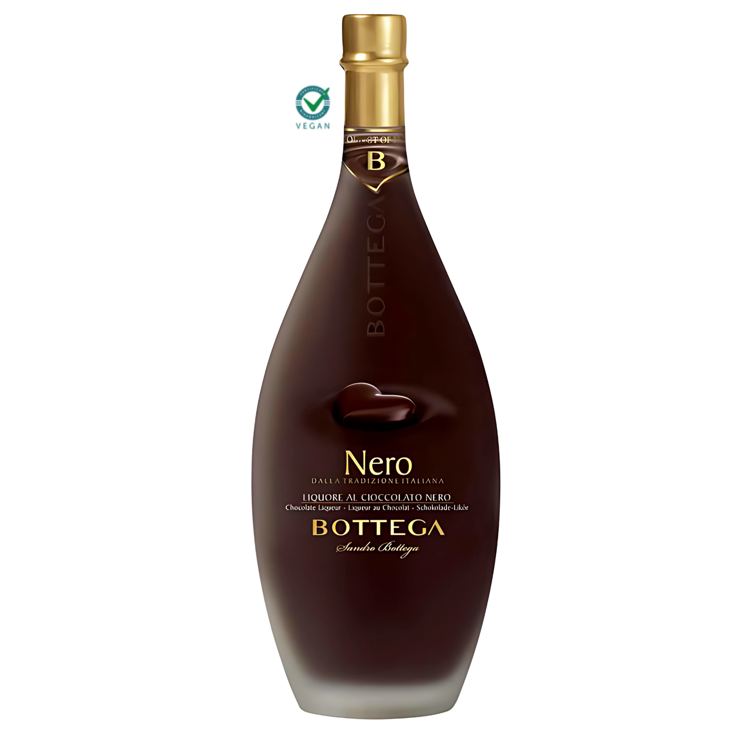 Garrafa do Licor Cremoso Nero Bottega de Chocolate Amargo, 500ml.