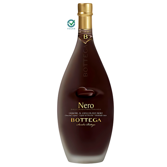 Garrafa do Licor Cremoso Nero Bottega de Chocolate Amargo, 500ml.