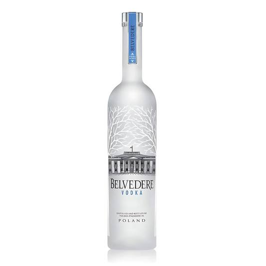 Garrafa da Vodka Belvedere Iluminated 3L, destacando a iluminação e o tamanho Magnum/Jeroboam.