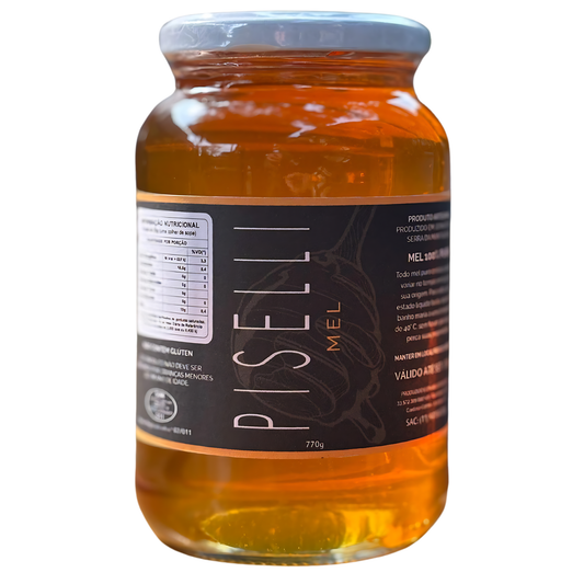 Pote de Mel Piselli 770g – Puro, Natural e Artesanal.