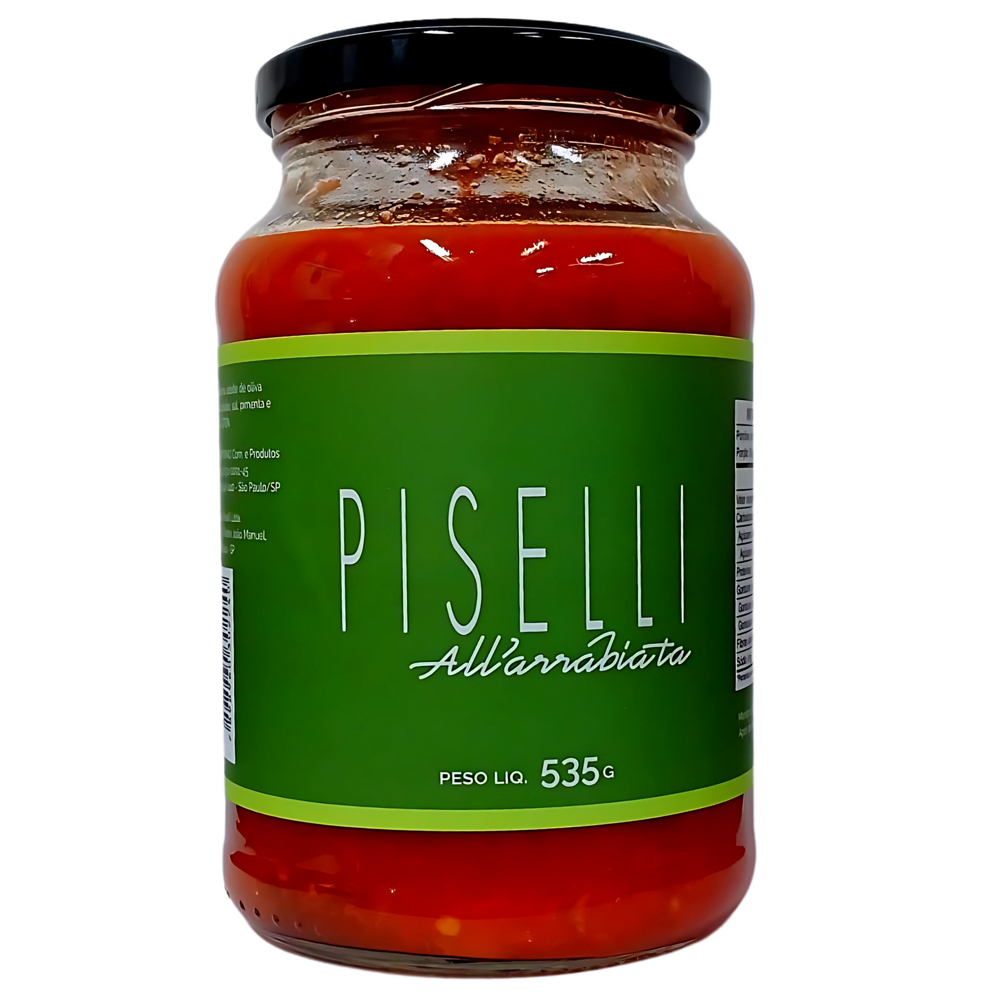 Pote de Molho de Tomate All'Arrabbiata Piselli 535g – Receita Picante Italiana.