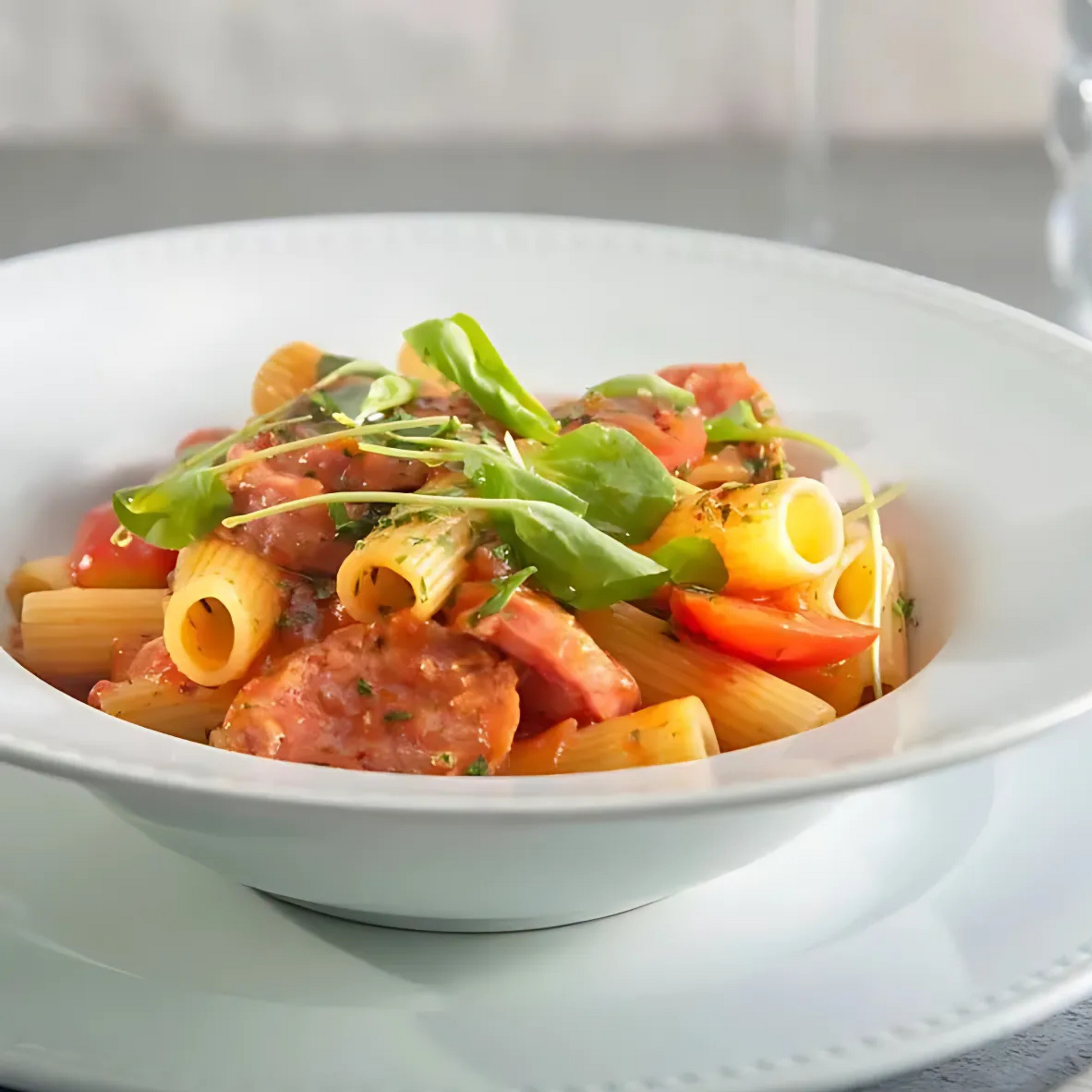 Rigatoni Arrabiata con Salsiccia