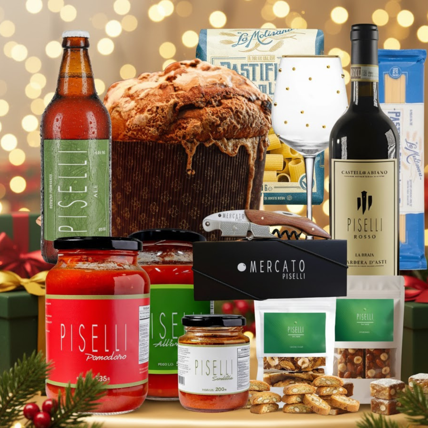 Cesta Piselli O Melhor da Alta Gastronomia Italiana para Celebrar