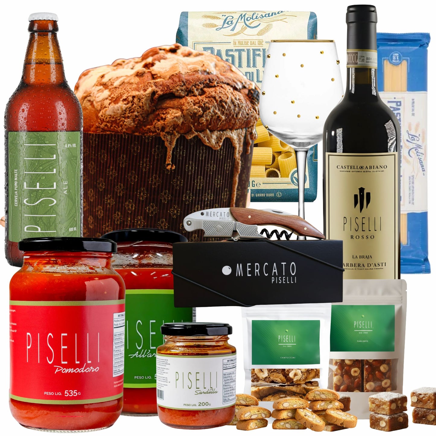 Cesta Piselli O Melhor da Alta Gastronomia Italiana para Celebrar