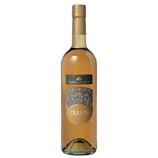 Garrafa de 375ml do Vinho Doce Lungarotti Dulcis, com o rótulo da Úmbria.