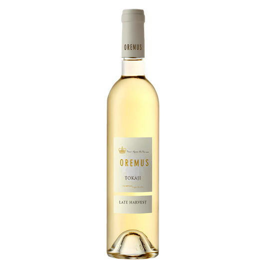 Garrafa de 500ml do Vinho Oremus Tokaji Late Harvest 2018, vinho doce da Hungria.