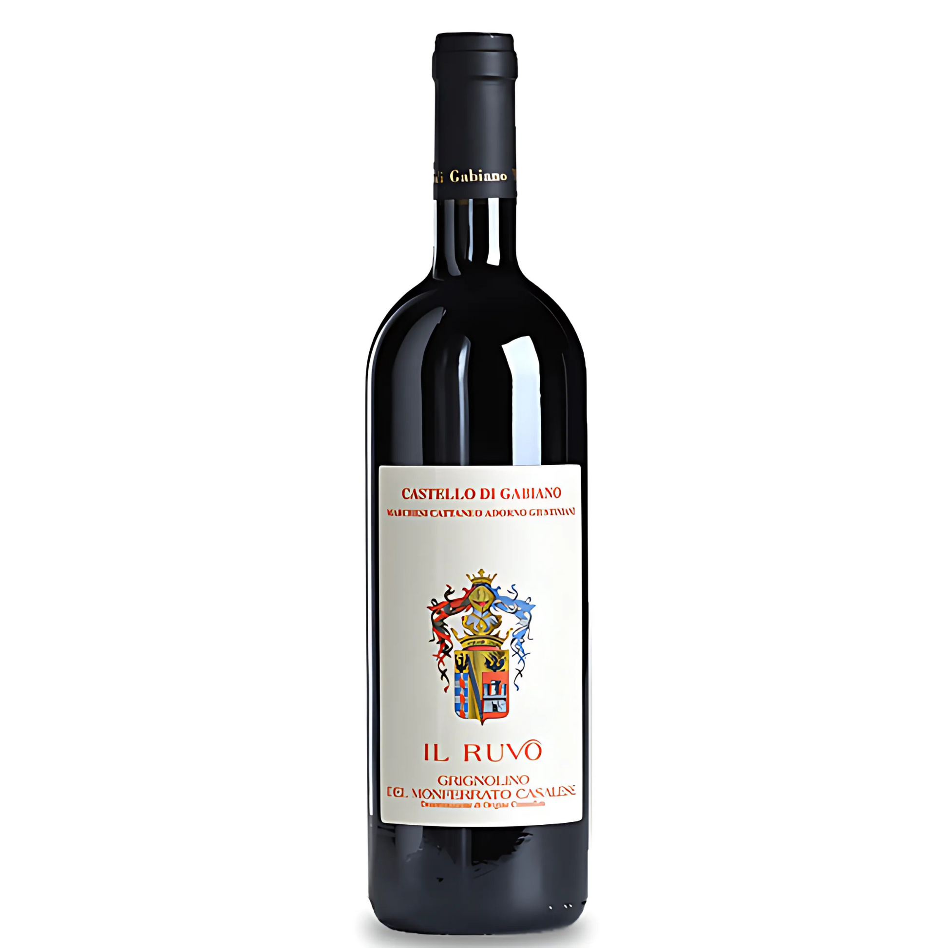 Garrafa do Vinho Tinto Il Ruvo Castello Gabiano Grignolino DOC 2021, do Piemonte, Itália.