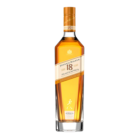 Garrafa do Whisky Johnnie Walker 18 Anos 750ml, com caixa de presente dourada.