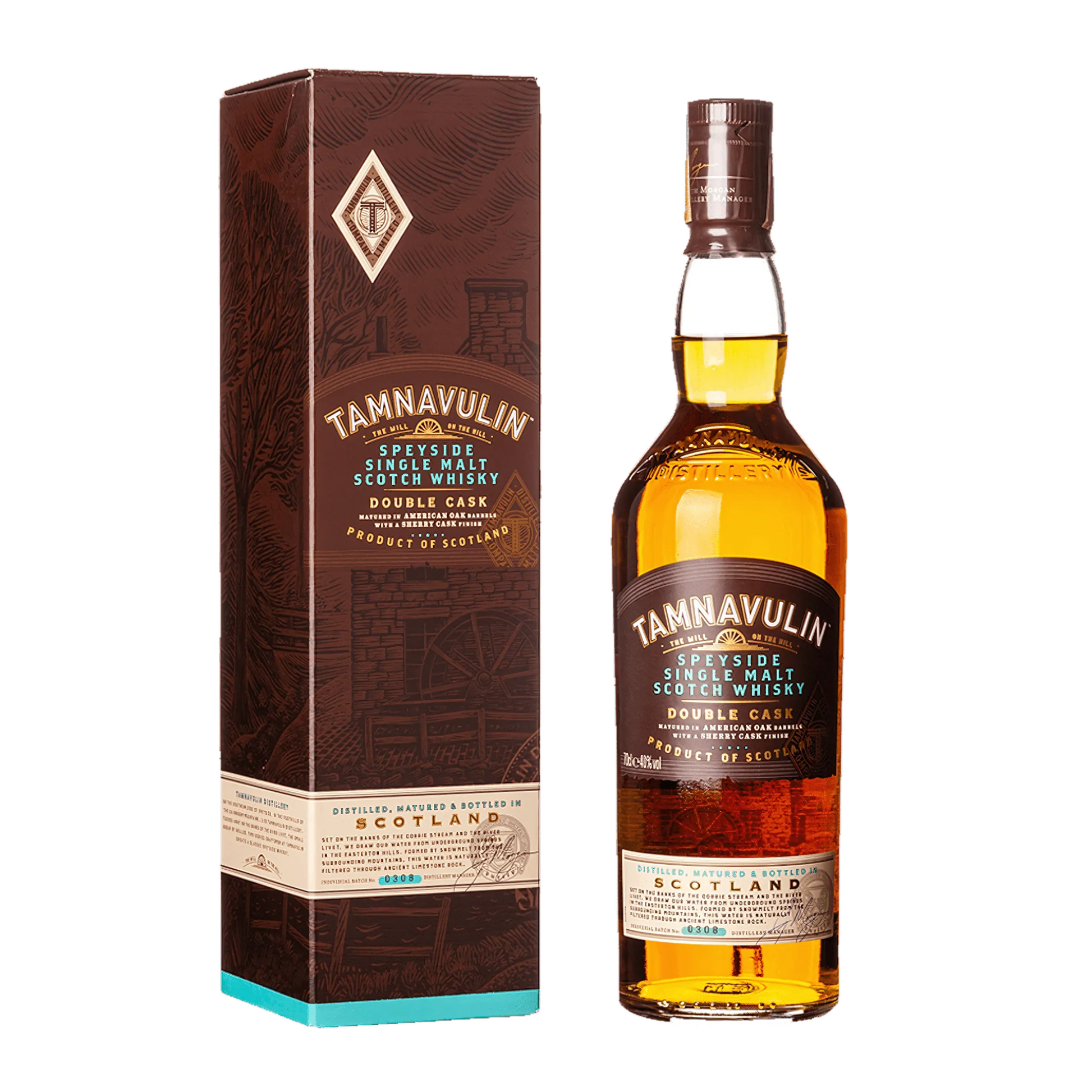 Garrafa do Whisky Tamnavulin Single Malt 700ml, destilado de Speyside.
