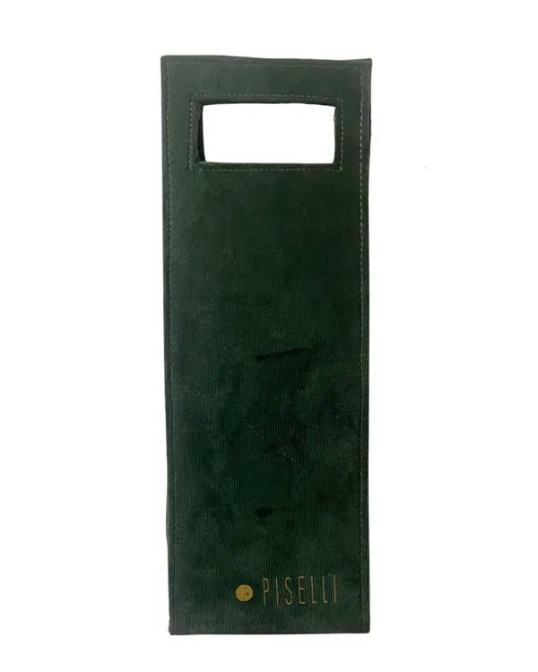 Wine Bag Piselli em Veludo Verde Esmeralda - Para 1 Garrafa